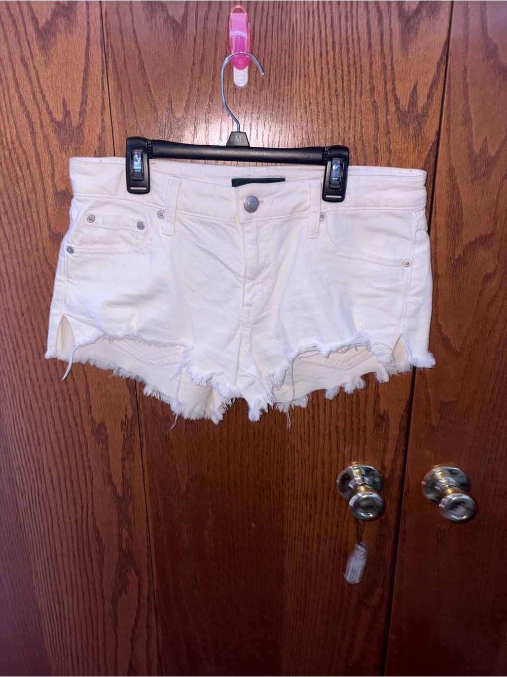 Women’s White Low Rise Jean Shorts